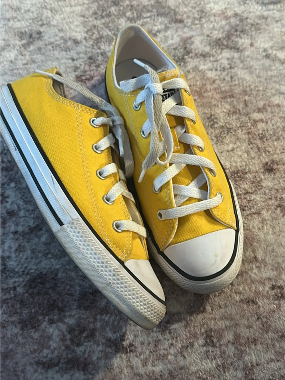 Converse Kids Yellow Canvas Low-Top Sneakers